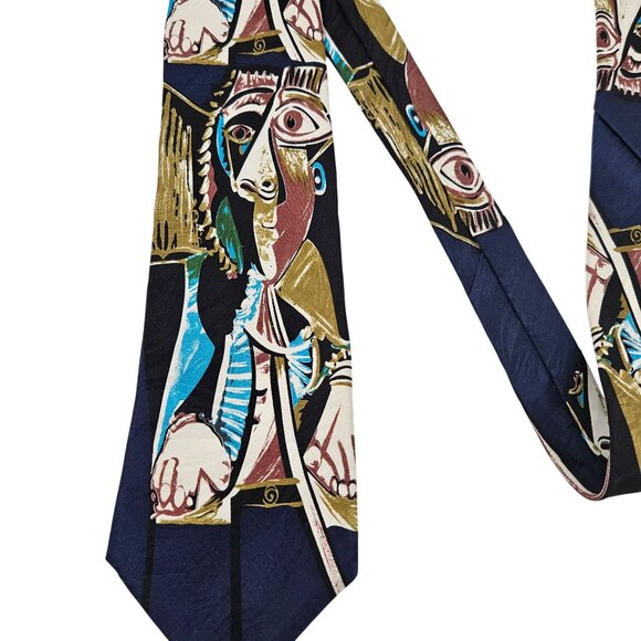 Picasso Collection Mens Necktie Silk Homme Assis 1995 Faces Italy Art Fashion - Picture 6 of 10